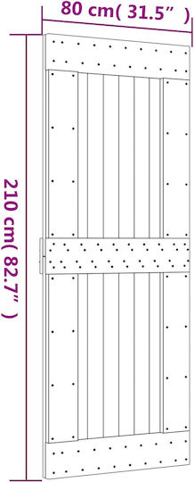 vidaXL Schiebetür Natürliches Schwarz 80 x 210 cm