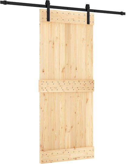 vidaxl Schiebetür Natürliches Schwarz 85 x 210 cm