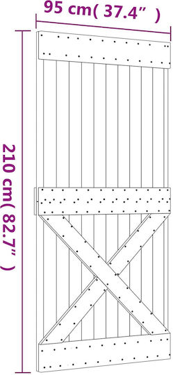 Vidaxl Συρόμενη Πόρτα Φυσικό Μαύρο 95 X 210 Cm