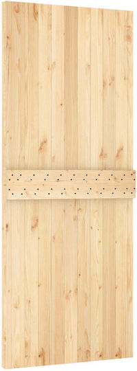 Vidaxl Συρόμενη Πόρτα Φυσικό Μαύρο 85 X 210 Cm