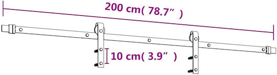 Vidaxl Συρόμενη Πόρτα Φυσικό Μαύρο 85 X 210 Cm