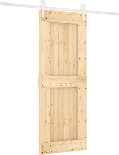 Vidaxl Συρόμενη Πόρτα Φυσικό Λευκό 80 X 210 Cm