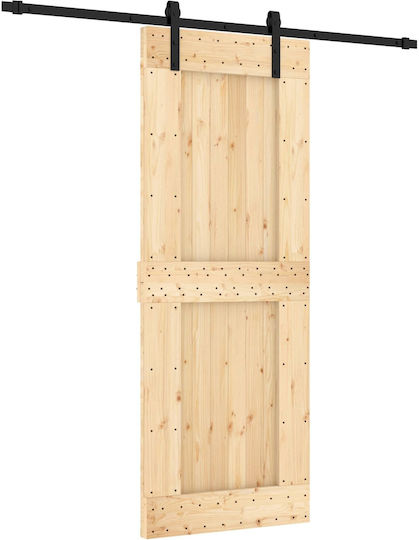 Vidaxl Sliding Door Natural Black 80 x 210 cm