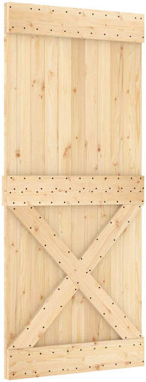 vidaxl Schiebetür Natürliches Schwarz 90 x 210 cm