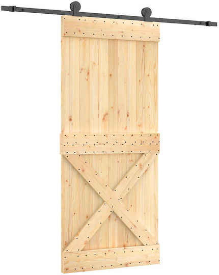 vidaxl Schiebetür Natürliches Schwarz 90 x 210 cm