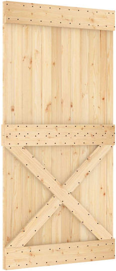 Vidaxl Ușă Glisantă Natural Negru 100 x 210 Cm