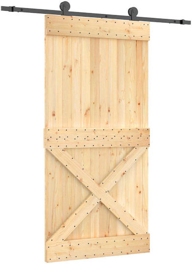 Vidaxl Ușă Glisantă Natural Negru 100 x 210 Cm