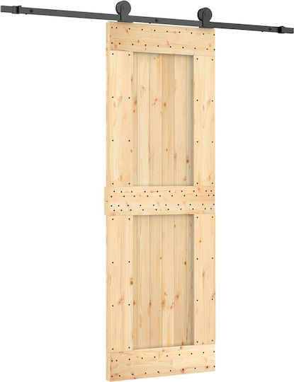 Vidaxl Συρόμενη Πόρτα Φυσικό Μαύρο 70 X 210 Cm