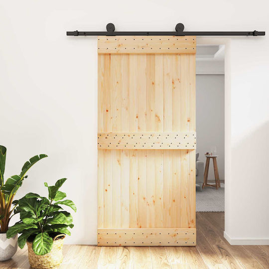 Vidaxl Συρόμενη Πόρτα Φυσικό Μαύρο 100 X 210 Cm Vidaxl Συρόμενη Πόρτα Φυσικό Μαύρο 100 X 210 Cm