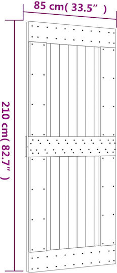 Συρόμενη Πόρτα Φυσικό Μαύρο 85 X 210 Cm 3444994