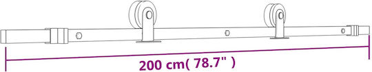 Συρόμενη Πόρτα Φυσικό Μαύρο 85 X 210 Cm 3444994
