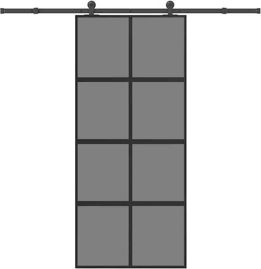 vidaxl Ușă Glisantă Set Accesorii 90x205 Cm Sticlă Aluminiu