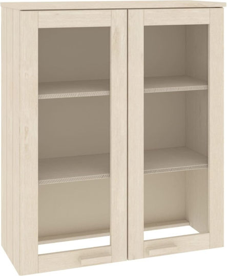 Pandantiv Vitrină de living din Lemn Masiv cu Sticlă Honey Brown 85x35x100cm Pandantiv Vitrină de living din Lemn Masiv cu Sticlă Honey Brown 85x35x100cm