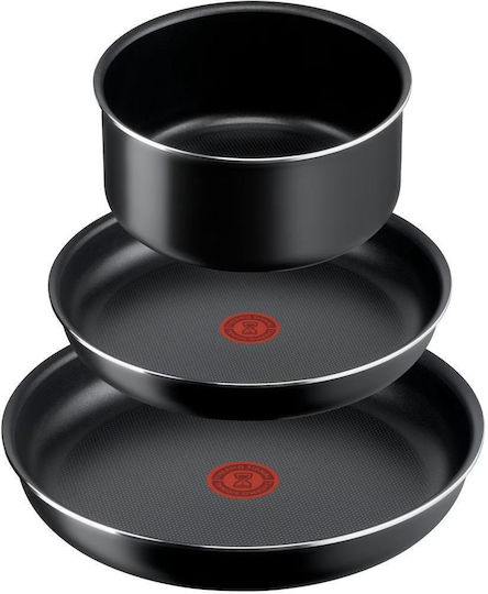 Tefal Ingenio Essentials Cookware Set from Aluminum Black with Non-stick Interior Coating 3 Pieces