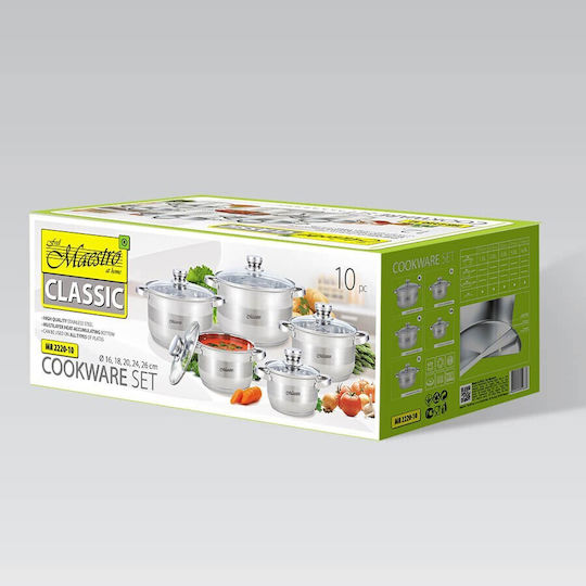 Maestro Aluminum Pots Set with Non-Stick Interior Coating 3 Pieces
