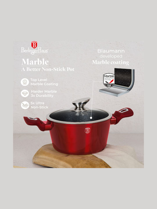 Berlinger Haus Metallic Line Σετ Μαγειρικά Σκεύη από Αλουμίνιο Burgundy Collection με Επίστρωση από Πέτρα 10τμχ