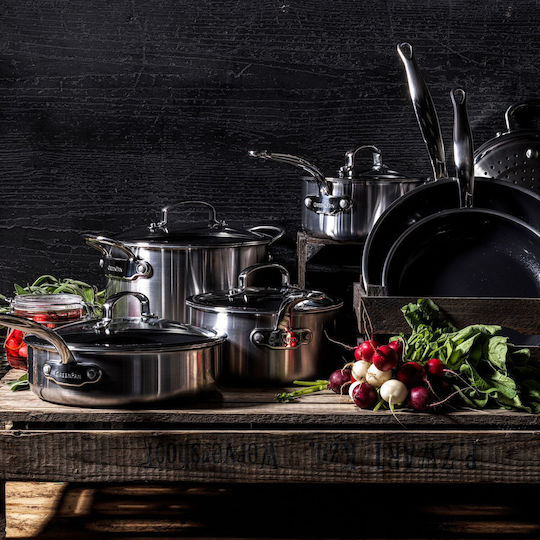 Green Pan Stainless Steel Pans Set with Non-stick Coating 2pcs