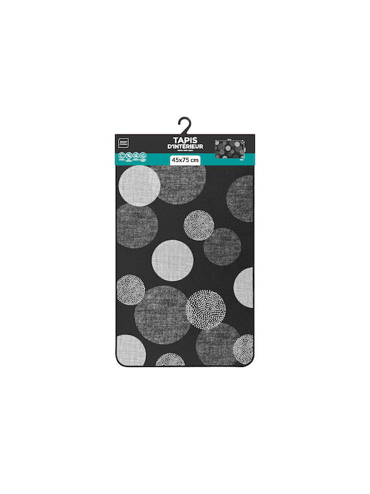 Douceur d'Intérieur Rectangular Kitchen Mat with Non-Slip Underlay Black 45x75cm