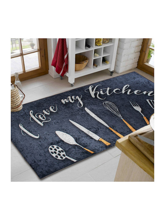 Dimcol Kitchen 256 Подложка за Кухненски Пътеки с Антиплъзгащо Подложка Multi 80x200εκ.