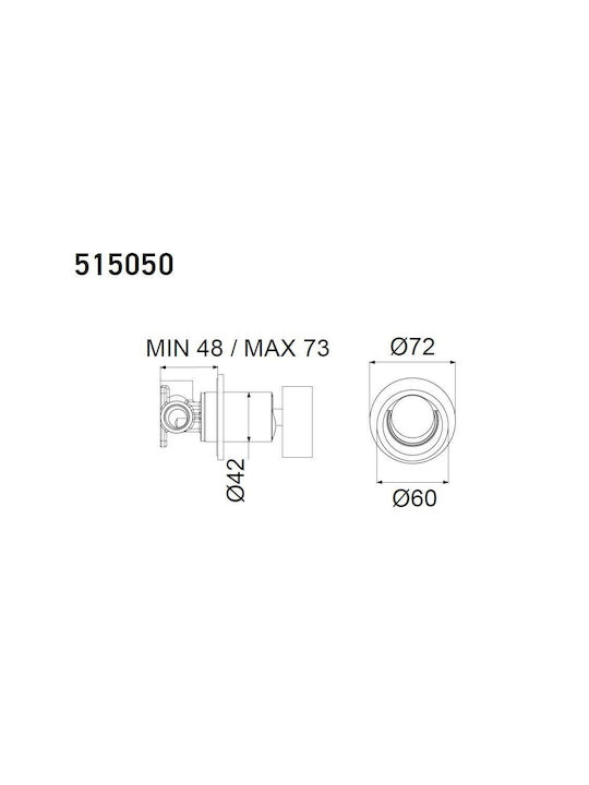 Armando Vicario Halo Built-in Mixer & Diverter Set for Shower 3 Exits