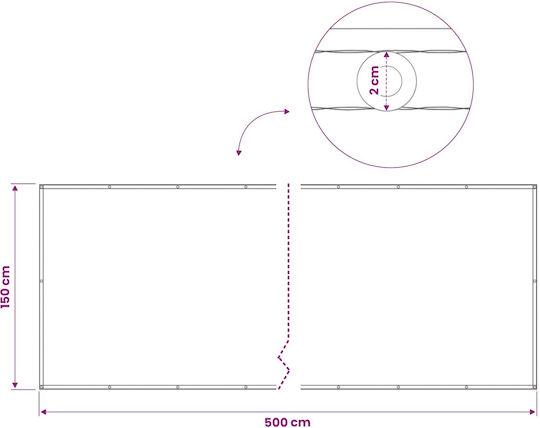 vidaXL Schatten-Teiler Rot mit PU-Beschichtung 1,5x5m 160g/m²