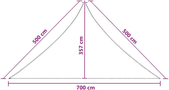 vidaXL Triangle Orange Shade Sail 5x7x5m