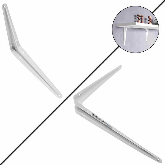 Element Heavy-Duty Metallic Corner Shelf White 250x200mm 580102.0012