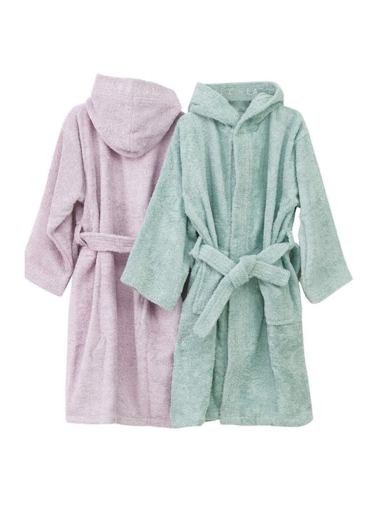Borea Kids Hooded Bathrobe Teenager Almond Green