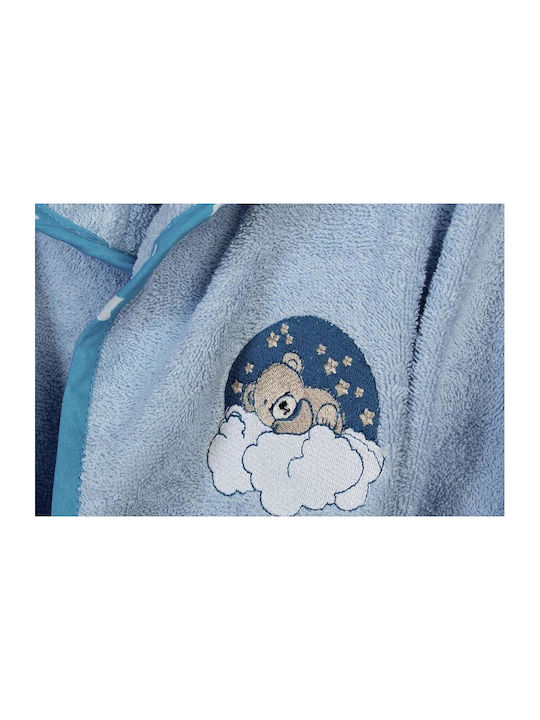Dimcol Kids Hooded Bathrobe Sky Blue