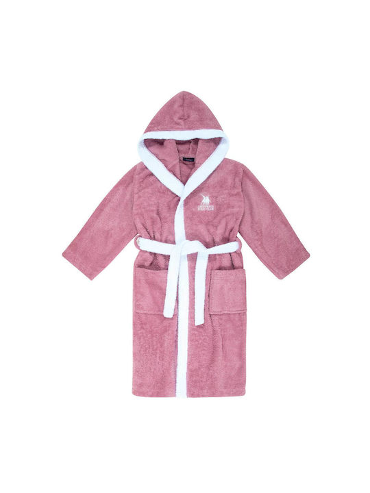 Greenwich Polo Club Παιδικό Μπουρνούζι 8619 Pink με Κουκούλα