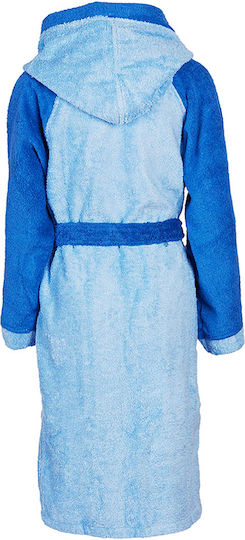 Dimcol Kids Hooded Bathrobe Happy Smile 12 Sky Blue