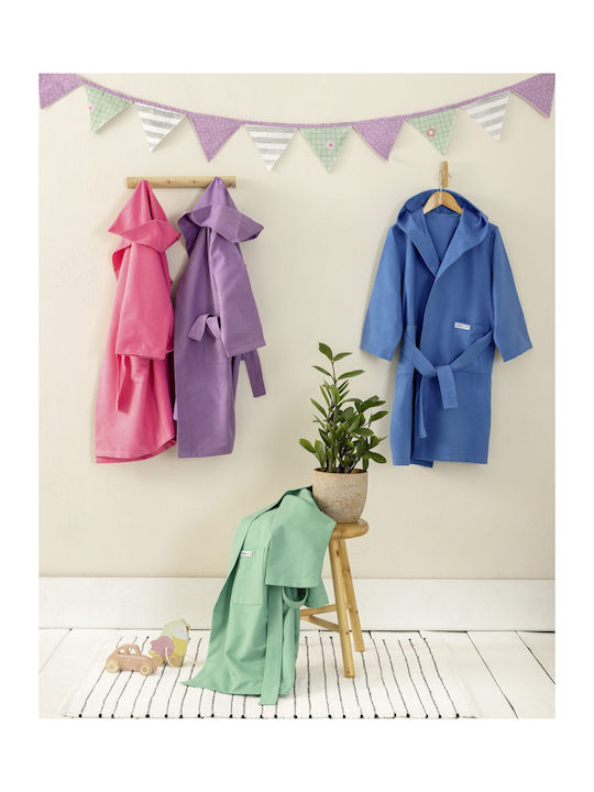 Nima Kids Bathrobe Splashy Purple with Hood