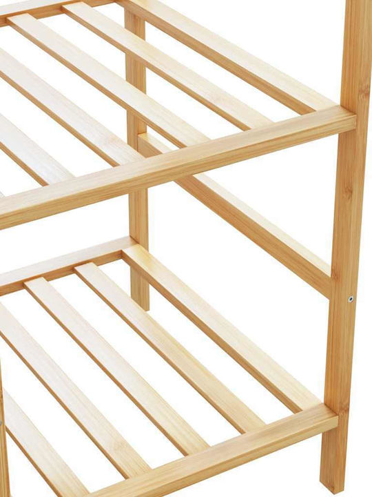 vidaXL Floor Garment Rack Bamboo Telescopic Beige 100x50x184.5cm
