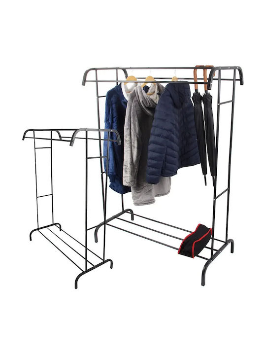 Floor Garment Rack made of Metal Black 105x37x150cm