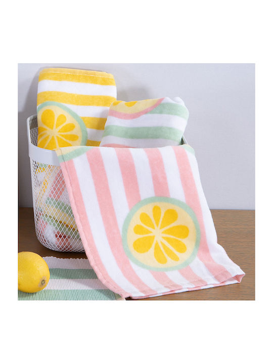 Nef-Nef Homeware Чаена Кърпа от 100% Памук в Розов Цвят 40x60cm