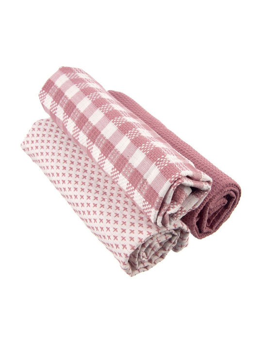 Orion Prosop din 100% Bumbac în Culoarea Roz 70x50cm 3buc