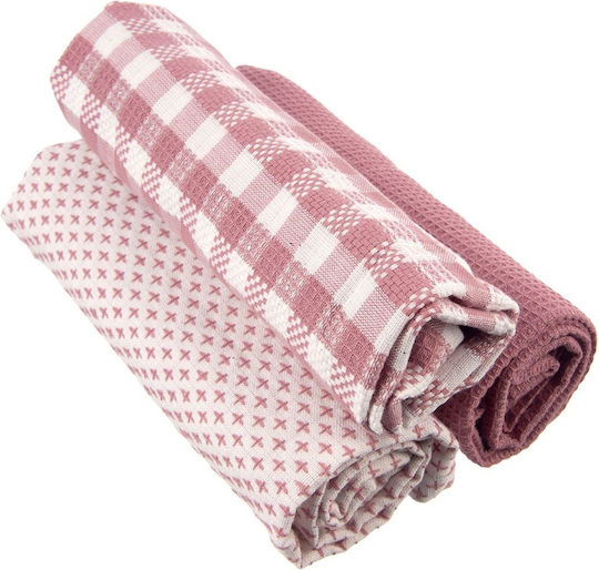 Orion Handtuch aus 100% Baumwolle in Rosa Farbe 70x50cm 3Stück