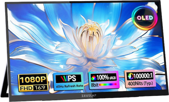 Zeuslap OLED Touch Portable Monitor 13.3" FHD 1920x1080 with 1ms Response Time GTG