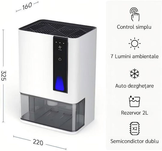 EvoAir Hidry Plus Dezumidificator Cu Compresor Și Wi-Fi 0.9lt