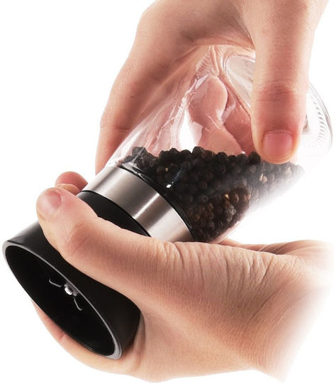 Excellent Houseware Manual Glass Salt Mill In Black Colour 13cm