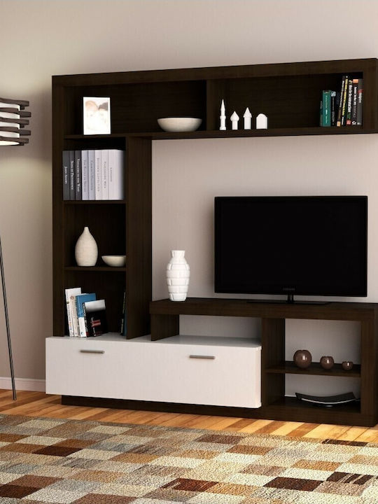 Σύνθετο Σαλονιού Floks Wenge / Λευκό Μ170xΒ41xΥ170εκ.
