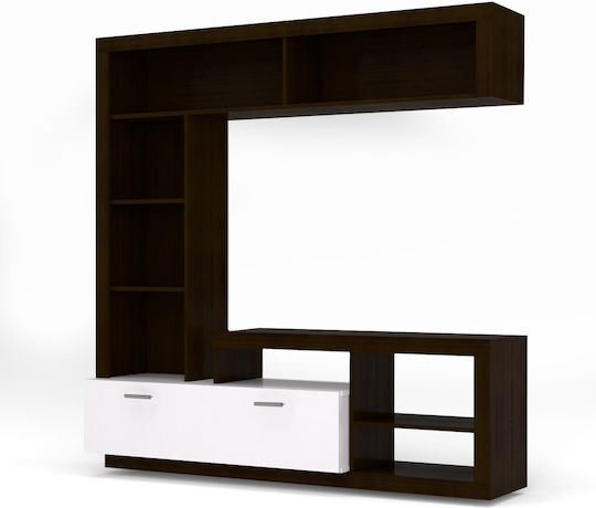 Σύνθετο Σαλονιού Floks Wenge / Λευκό Μ170xΒ41xΥ170εκ.