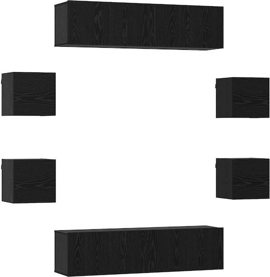 Living Room TV Unit Black Oak M120xW30xH30cm