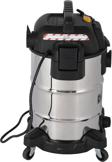 DEWALT Σκούπα Υγρών / Στερεών με Ανοξείδωτο Κάδο 30lt