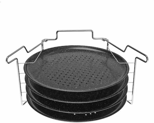 KING Hoff Durchlöchertes Backblech aus Aluminium mit Antihaftbeschichtung 38,5cm 4 Stück