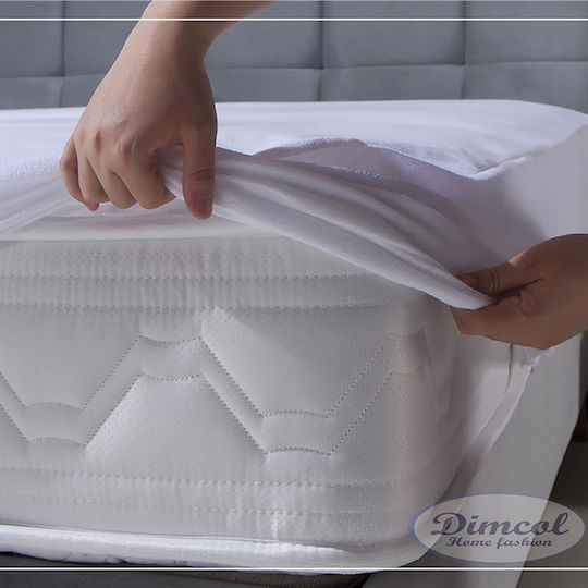 Dimcol Waterproof Baby Bed Mattress Protector Cotton Terry Towel with Fitted Border 70x140x20cm