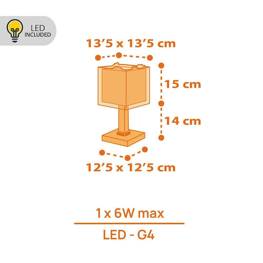Ango LED Детско Осветително Тяло За Офис Dinos Светлосиньо 29x13.5x13.5см