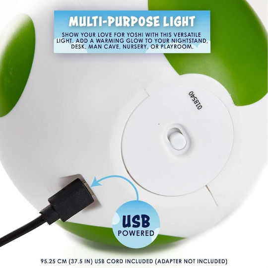 Paladone Kids Decorative Lamp Super Mario Bros Yoshi Egg Icon Light