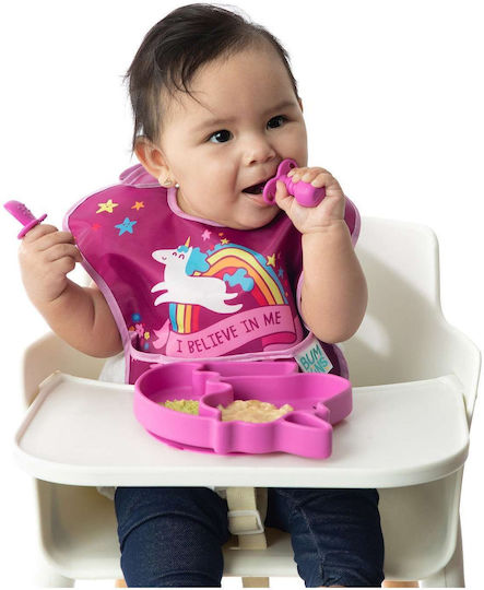 Bumkins Superbib Bavetă material textil cu autocolant & Buzunar Multicoloră pentru 24 m+ 3buc