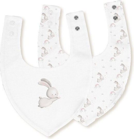 Interbaby Fabric Bandana Baby Bibs with Button Pink 2 Pieces